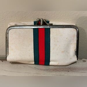 Gucci Stripe Coin Purse Sewing Kit Travel Manicure Kit Vintage 1960’s